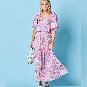 NWT Sheridan French EMMA SKIRT IN PINK WILDFLOWER